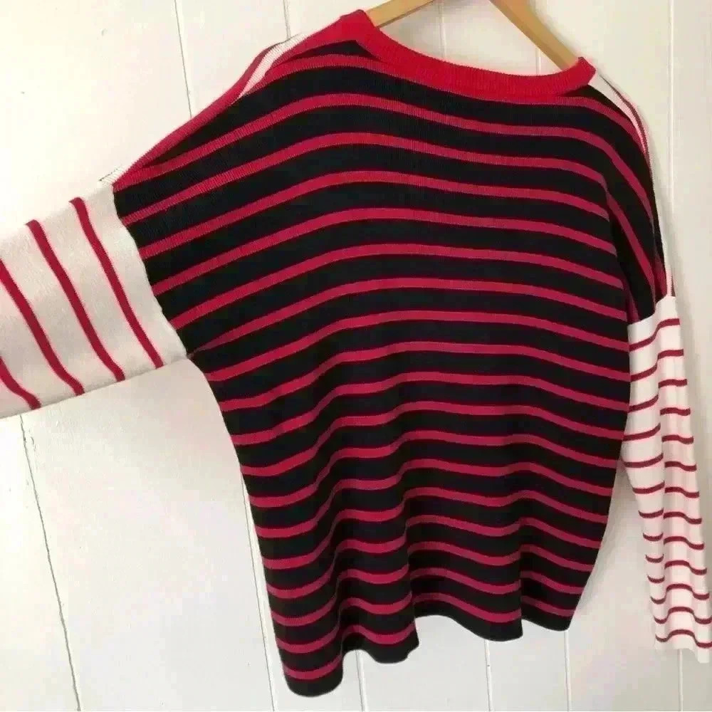 CAbi Striped Cotton Top Sweater Size S - Picture 9 of 10